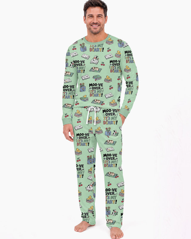Moove Over Its My Diary Bamboo Men Pajama Set