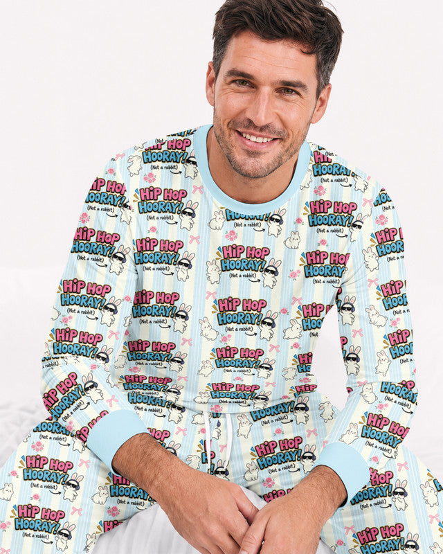 Hip Hop Bunny Bamboo Men Pajama Set