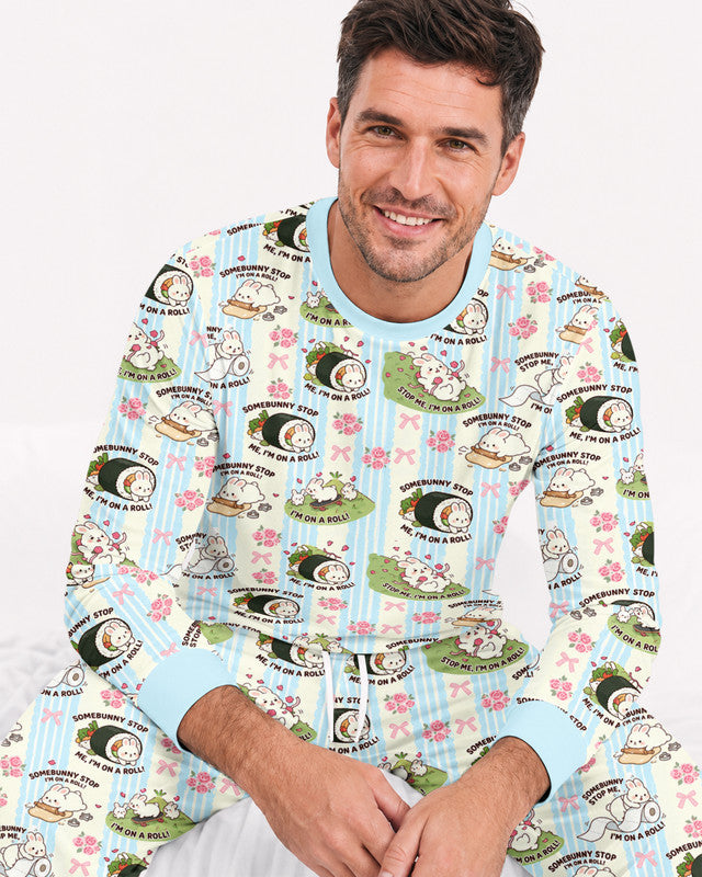 Bunny On A Roll Bamboo Men Pajama Set