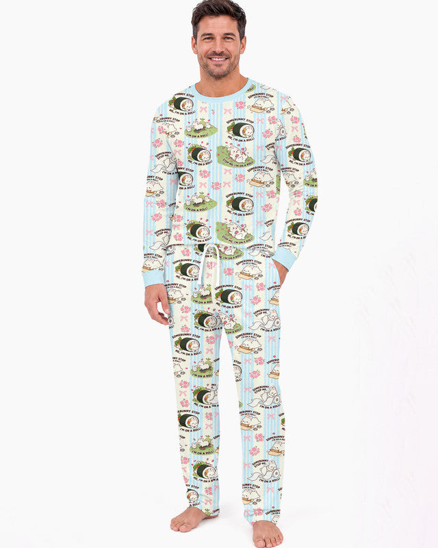 Bunny On A Roll Bamboo Men Pajama Set