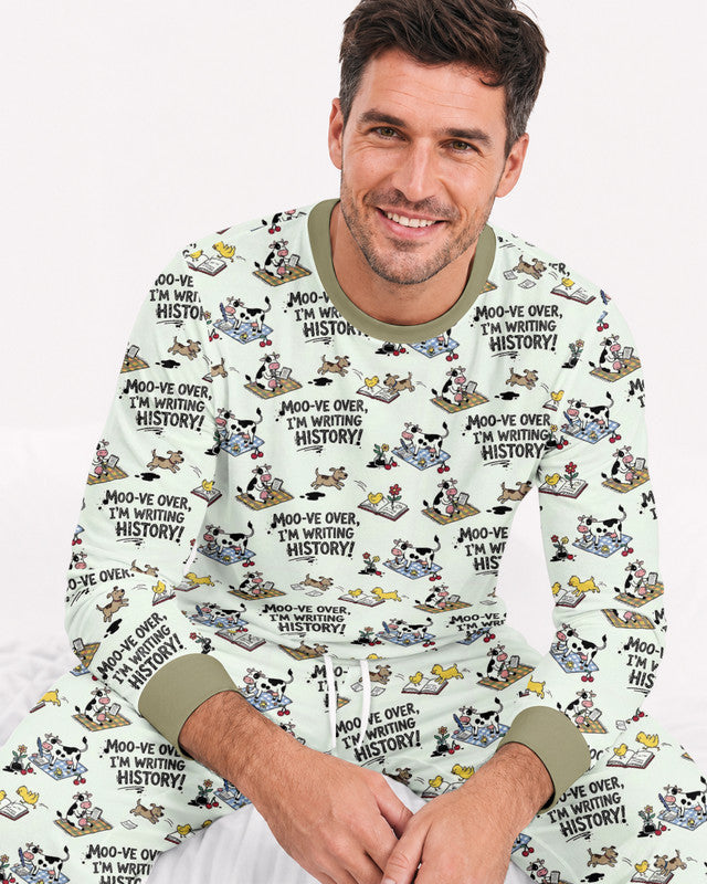 Writing Moo History Bamboo Men Pajama Set