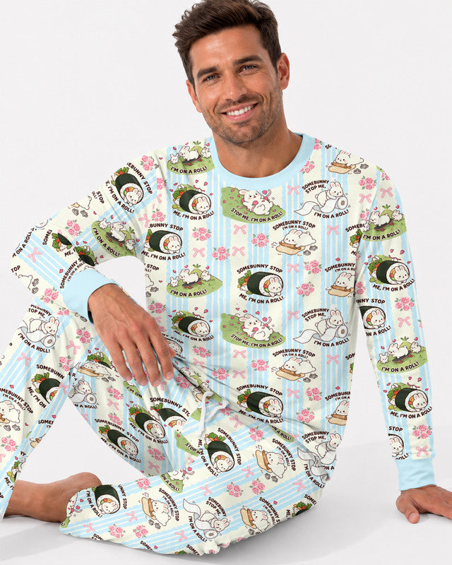 Bunny On A Roll Bamboo Men Pajama Set