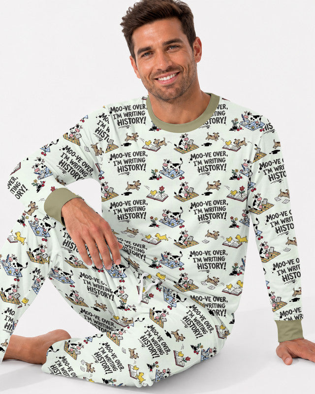 Writing Moo History Bamboo Men Pajama Set
