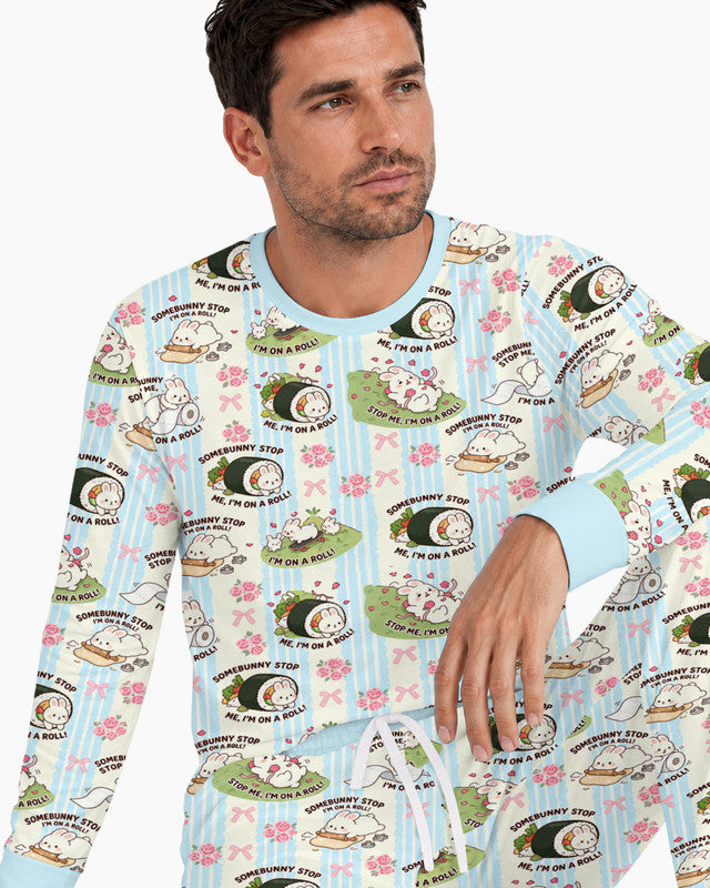 Bunny On A Roll Bamboo Men Pajama Set