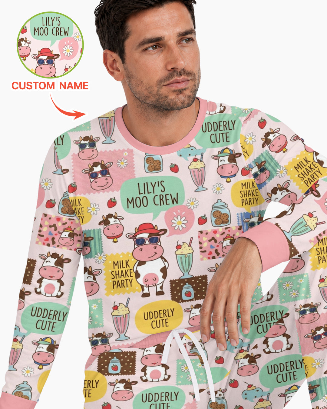 Custom Name The Milkshake Secret Society Bamboo Men Pajama Set