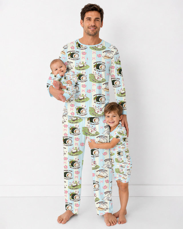 Bunny On A Roll Bamboo Men Pajama Set