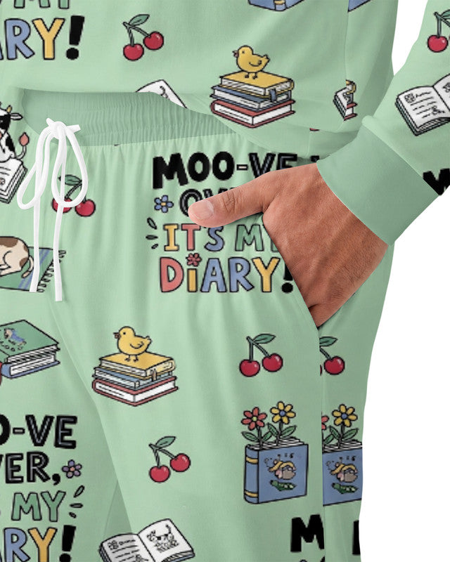 Moove Over Its My Diary Bamboo Men Pajama Set