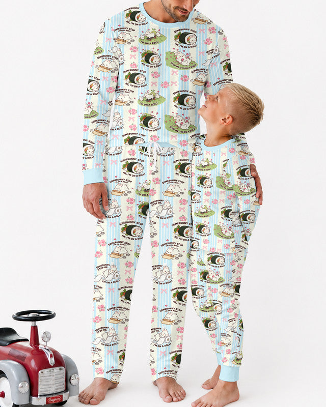 Bunny On A Roll Bamboo Men Pajama Set