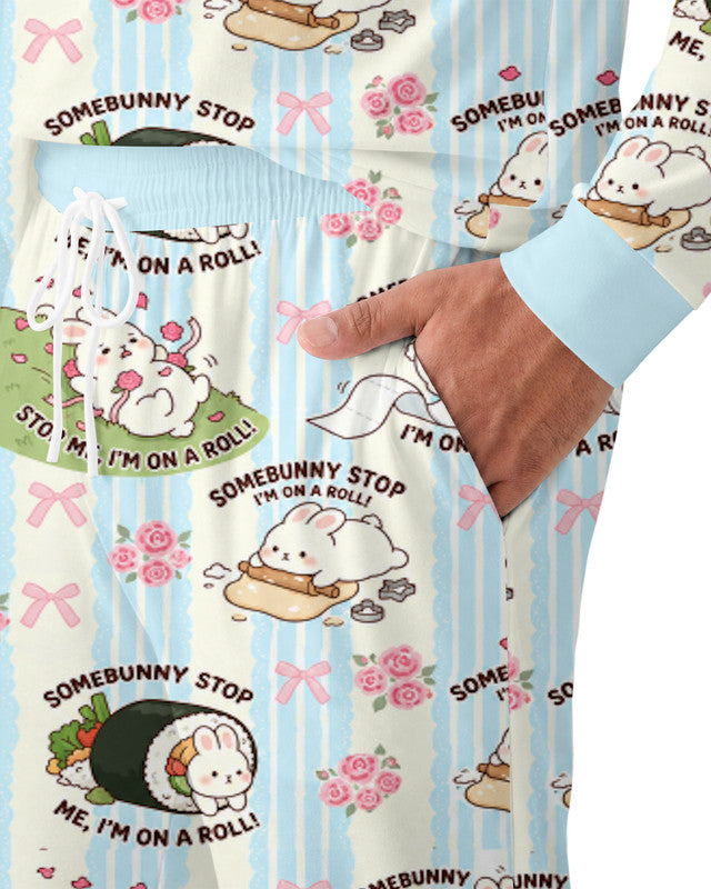 Bunny On A Roll Bamboo Men Pajama Set