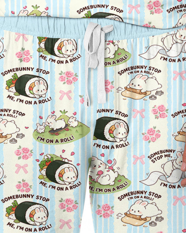 Bunny On A Roll Bamboo Men Pajama Set
