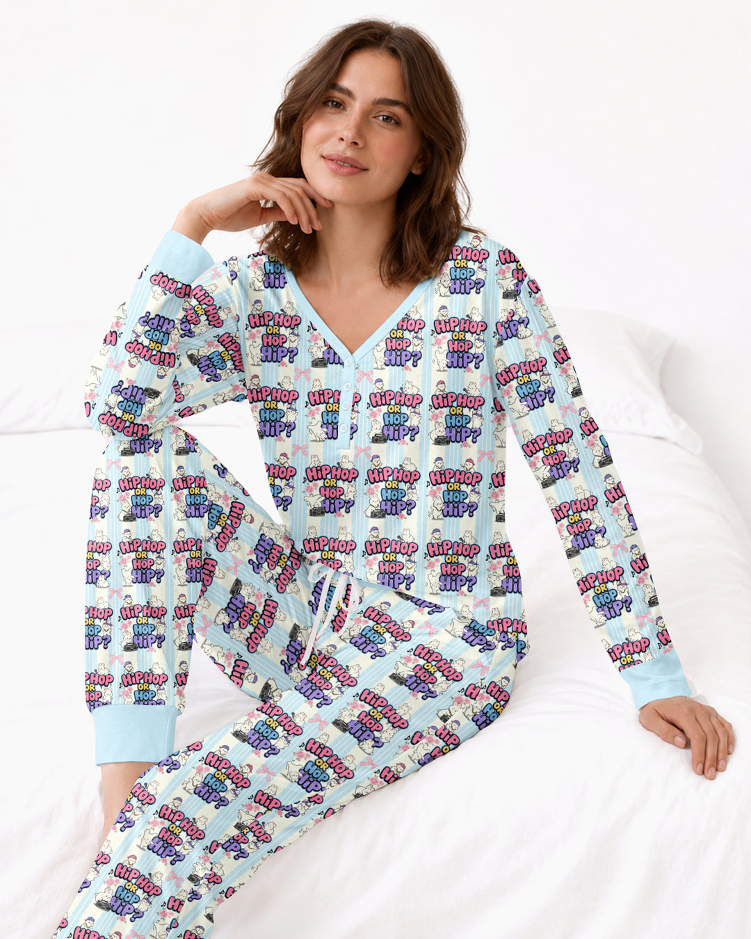 Boombox Bunny Bamboo Women Pajama Set