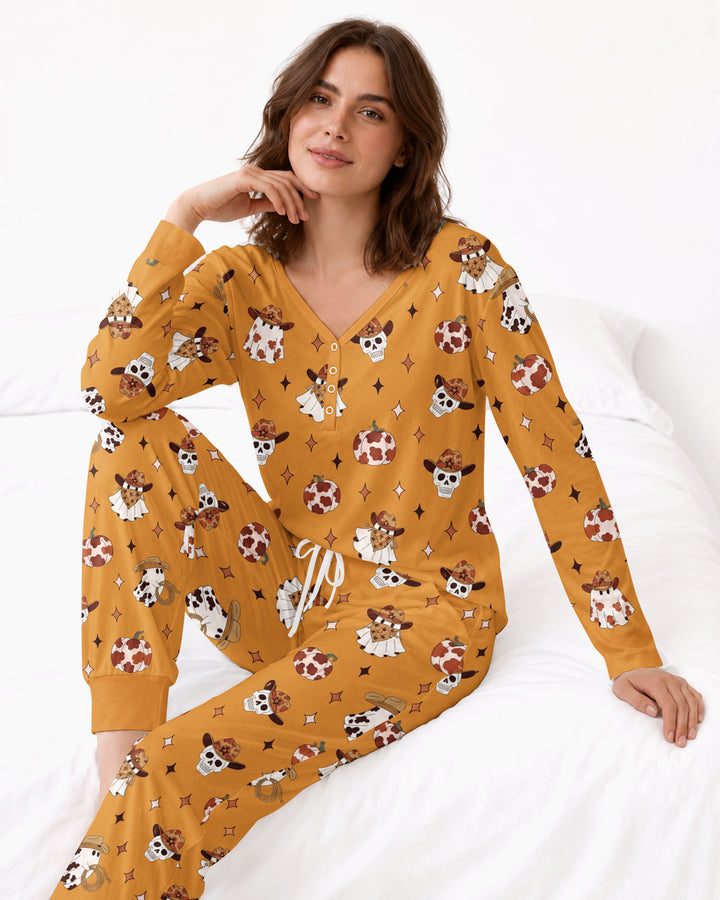 Howdy Spooky Cowboy Bamboo Women Pajama Set