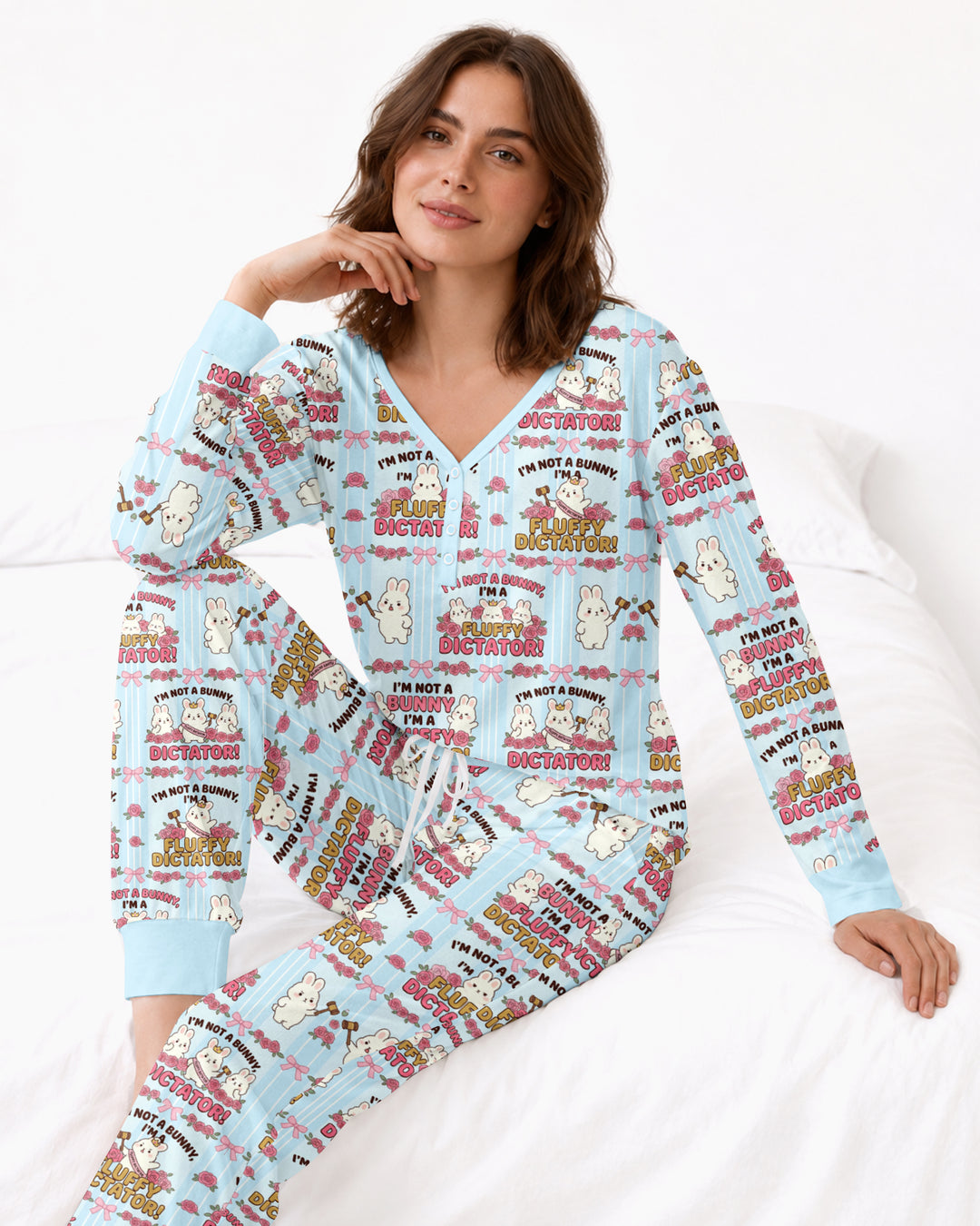 Bossy Bunny Bamboo Women Pajama Set