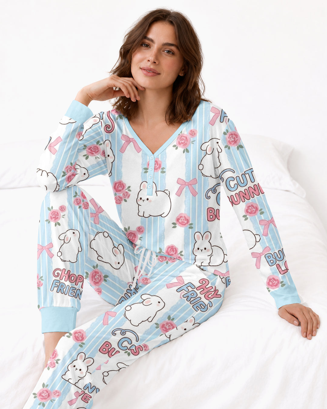 Hoppy Friends Bamboo Women Pajama Set