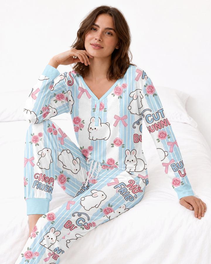 Hoppy Friends Bamboo Women Pajama Set