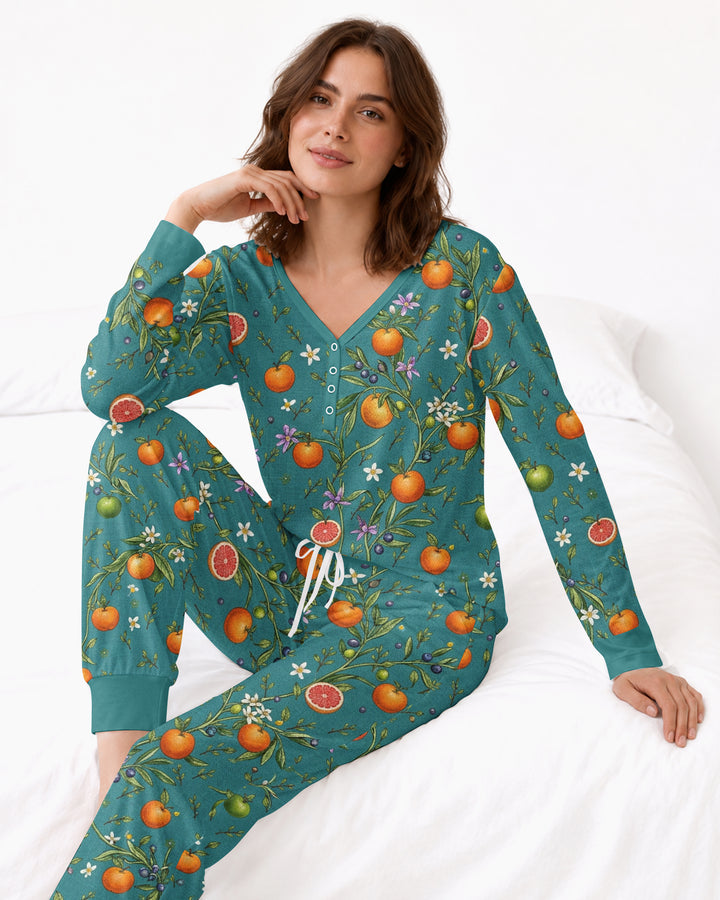 Fresh Citrus Breeze Bamboo Women Pajama Set
