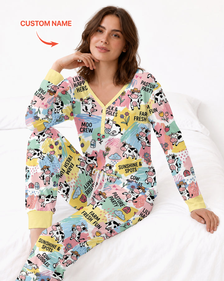 Custom Name Can’t Keep Us In The Barn Bamboo Women Pajama Set