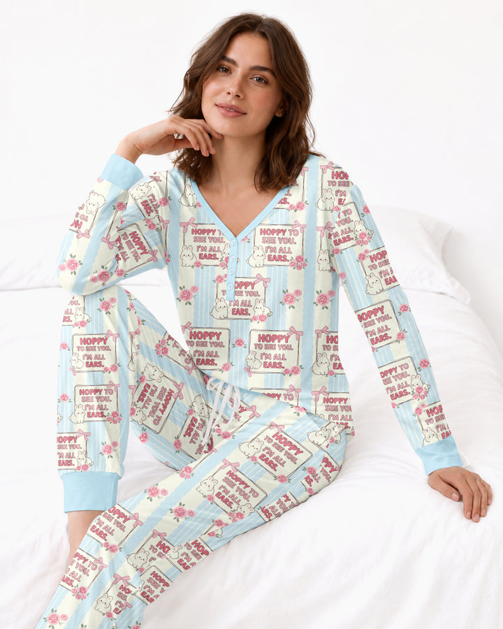 Hoppy To See You Bamboo Women Pajama Set