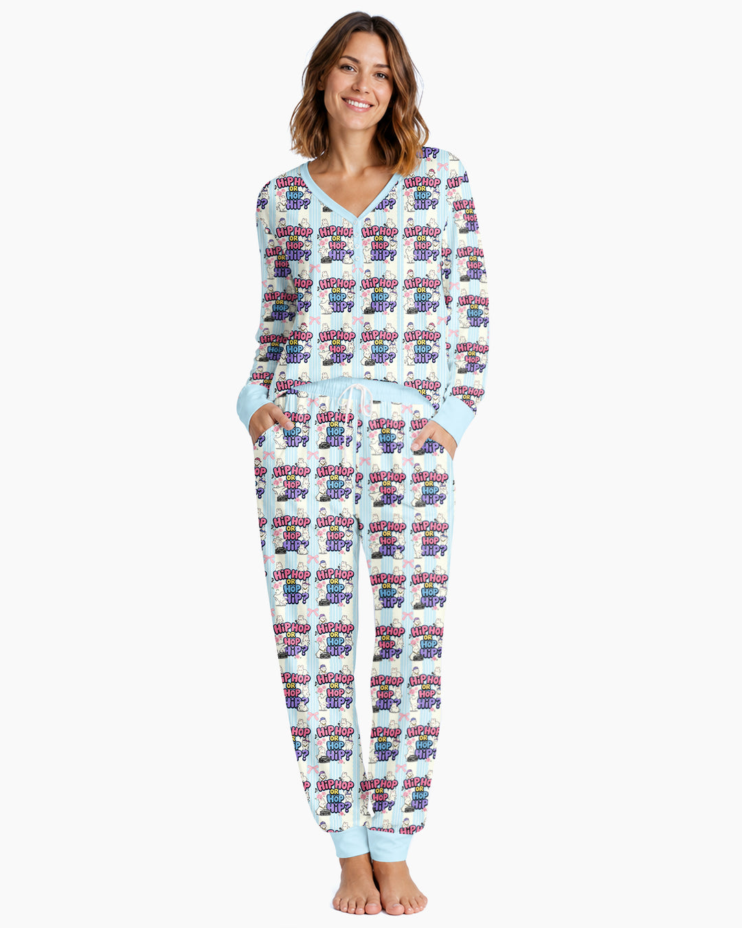 Boombox Bunny Bamboo Women Pajama Set