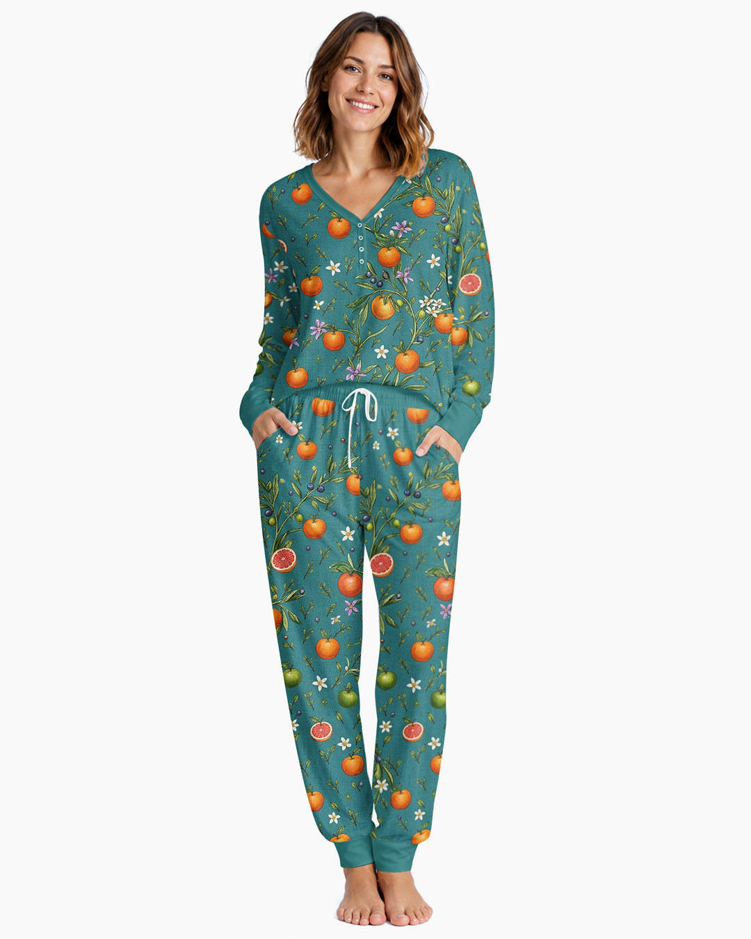 Fresh Citrus Breeze Bamboo Women Pajama Set
