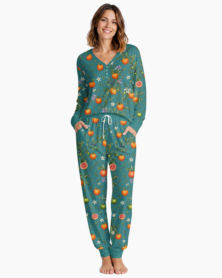 Fresh Citrus Breeze Bamboo Women Pajama Set