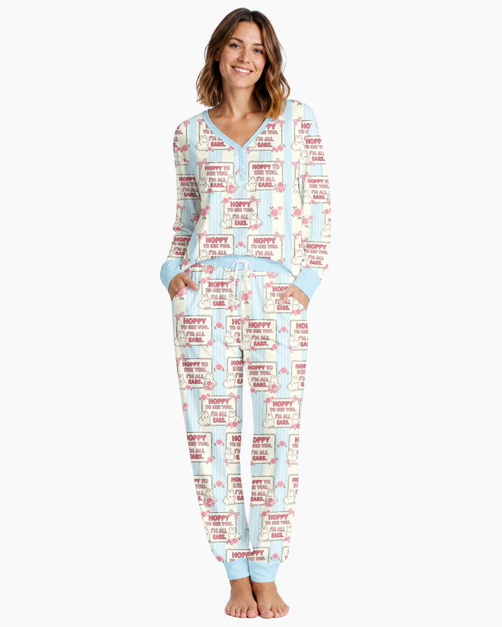 Hoppy To See You Bamboo Women Pajama Set