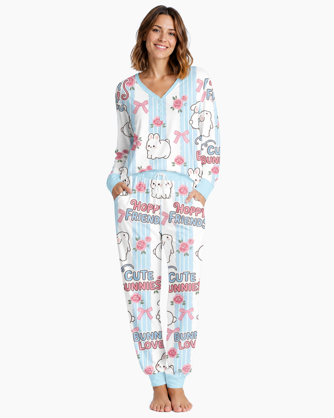 Hoppy Friends Bamboo Women Pajama Set