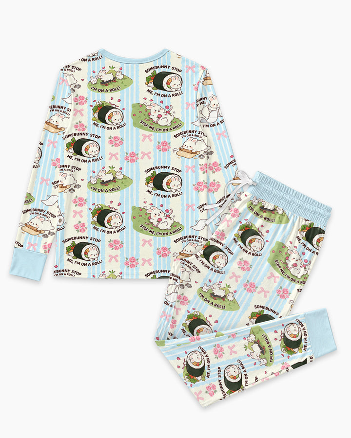 Bunny On A Roll Bamboo Women Pajama Set
