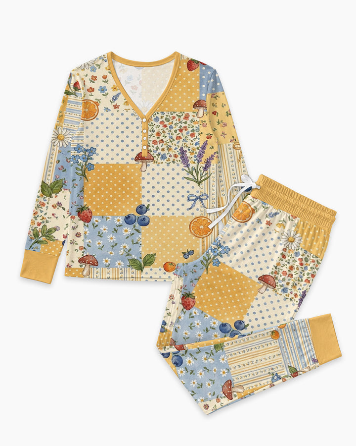 Lavender Orange Jam Bamboo Women Pajama Set