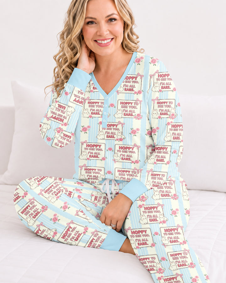 Hoppy To See You Bamboo Women Pajama Set