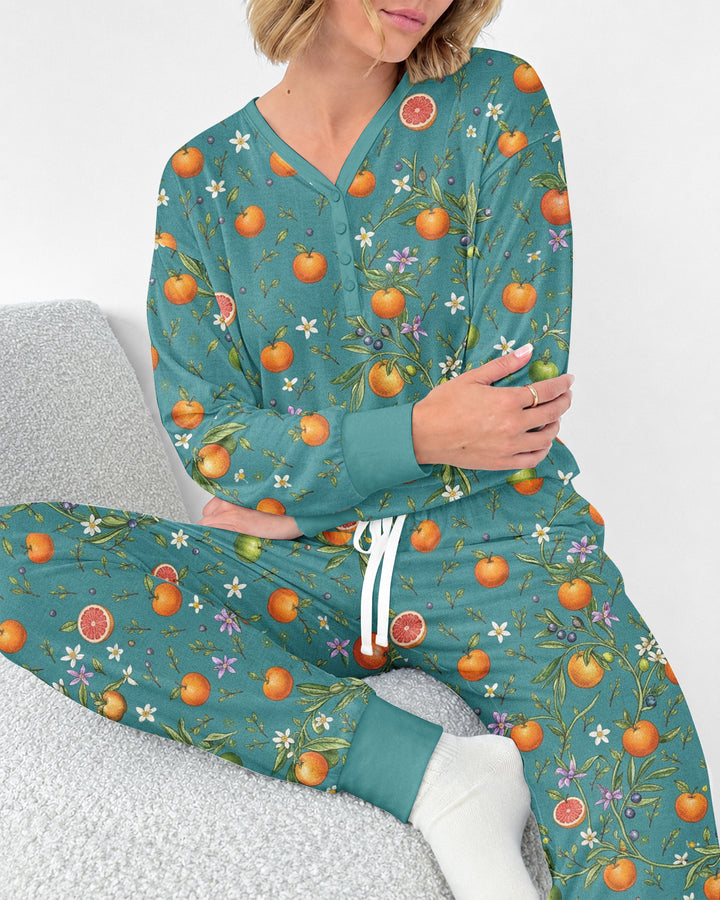 Fresh Citrus Breeze Bamboo Women Pajama Set