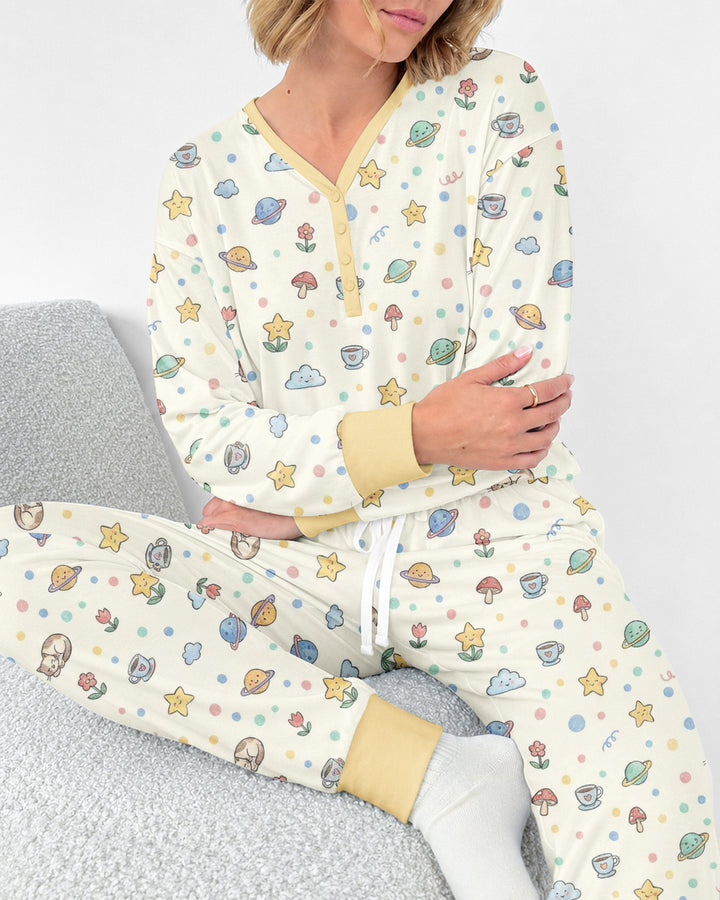 Lazy Cats Universe Bamboo Women Pajama Set
