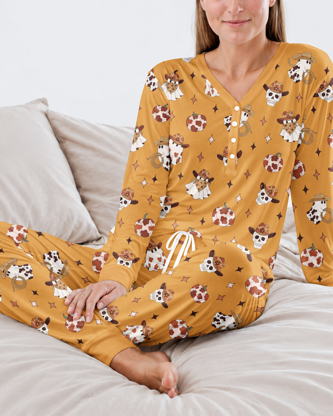 Howdy Spooky Cowboy Bamboo Women Pajama Set