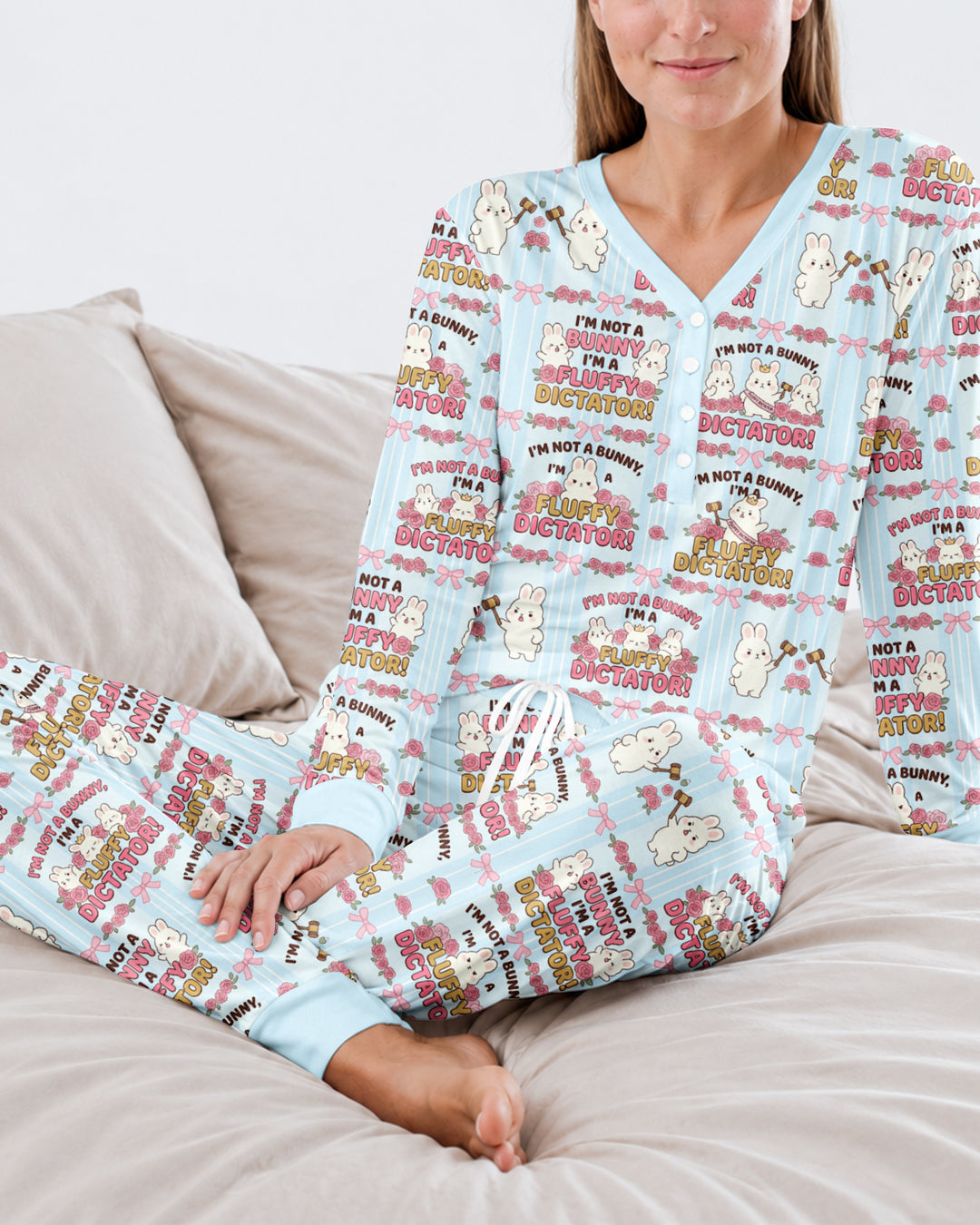 Bossy Bunny Bamboo Women Pajama Set