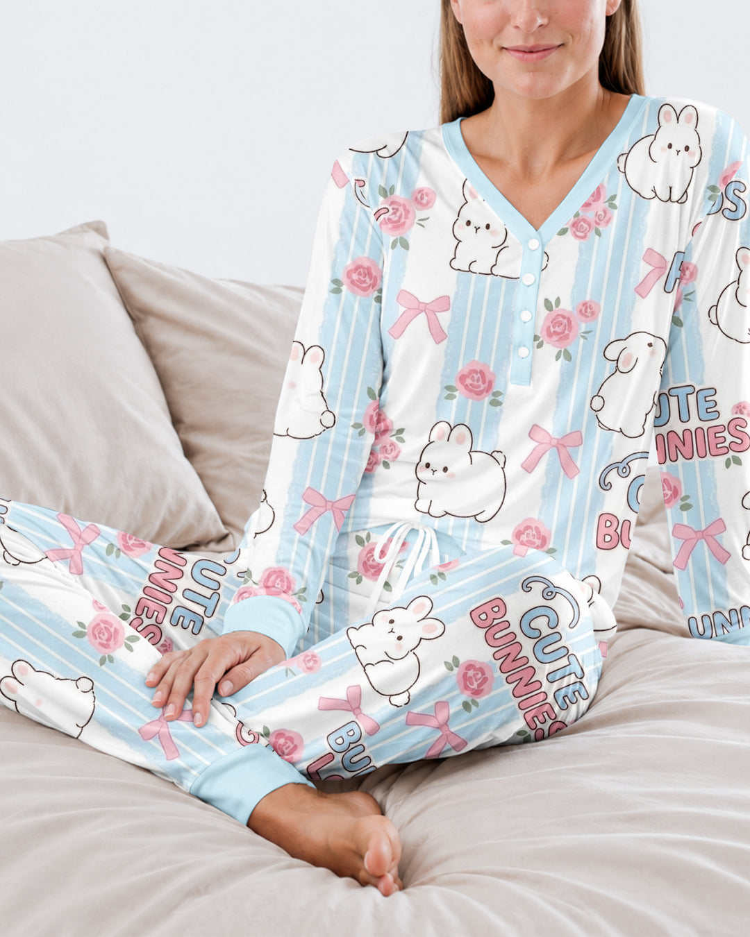 Hoppy Friends Bamboo Women Pajama Set