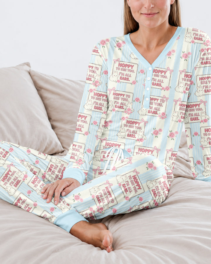 Hoppy To See You Bamboo Women Pajama Set
