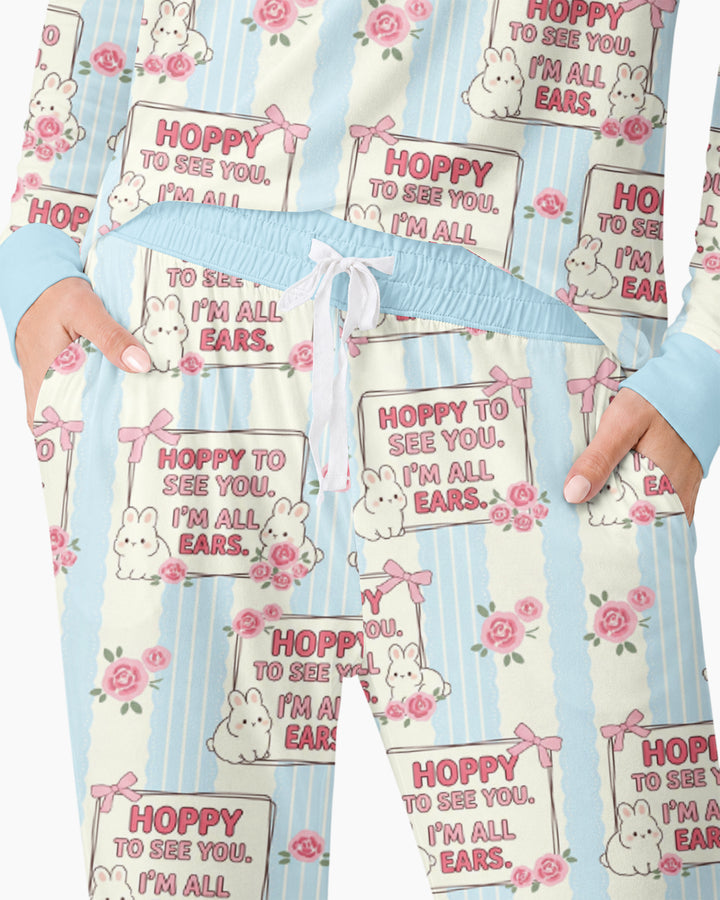 Hoppy To See You Bamboo Women Pajama Set