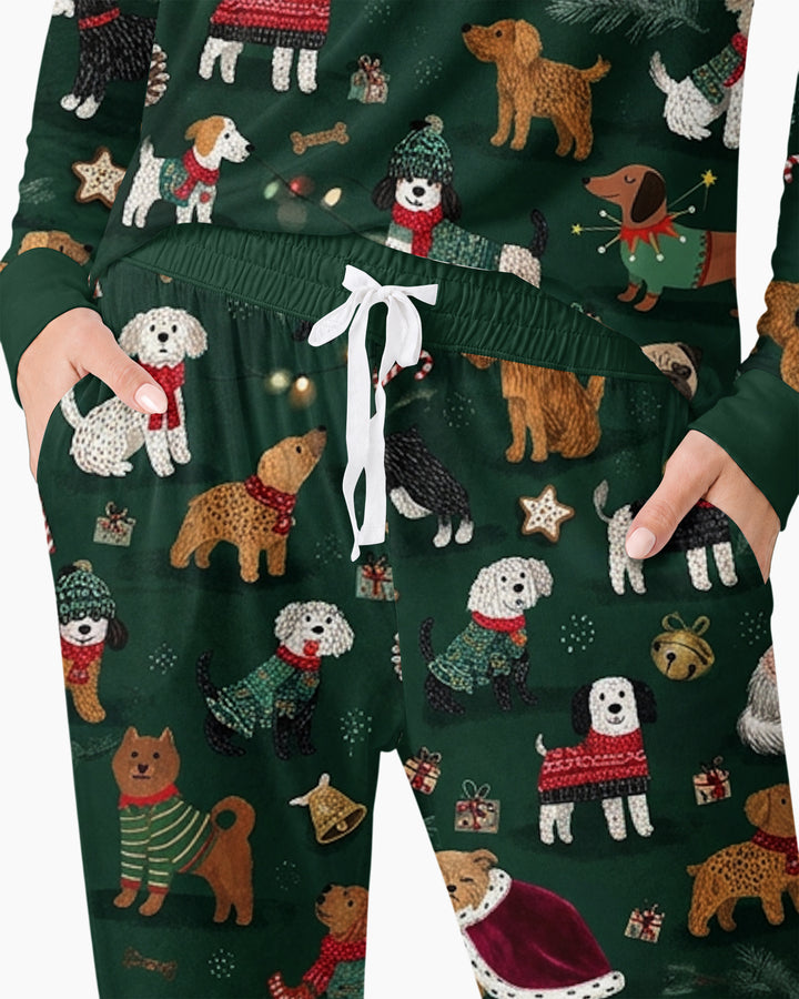 Winter Wonderland Bow Wow Bamboo Women Pajama Set