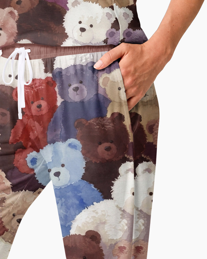 Teddy Bear Hug Jam Bamboo Women Pajama Set