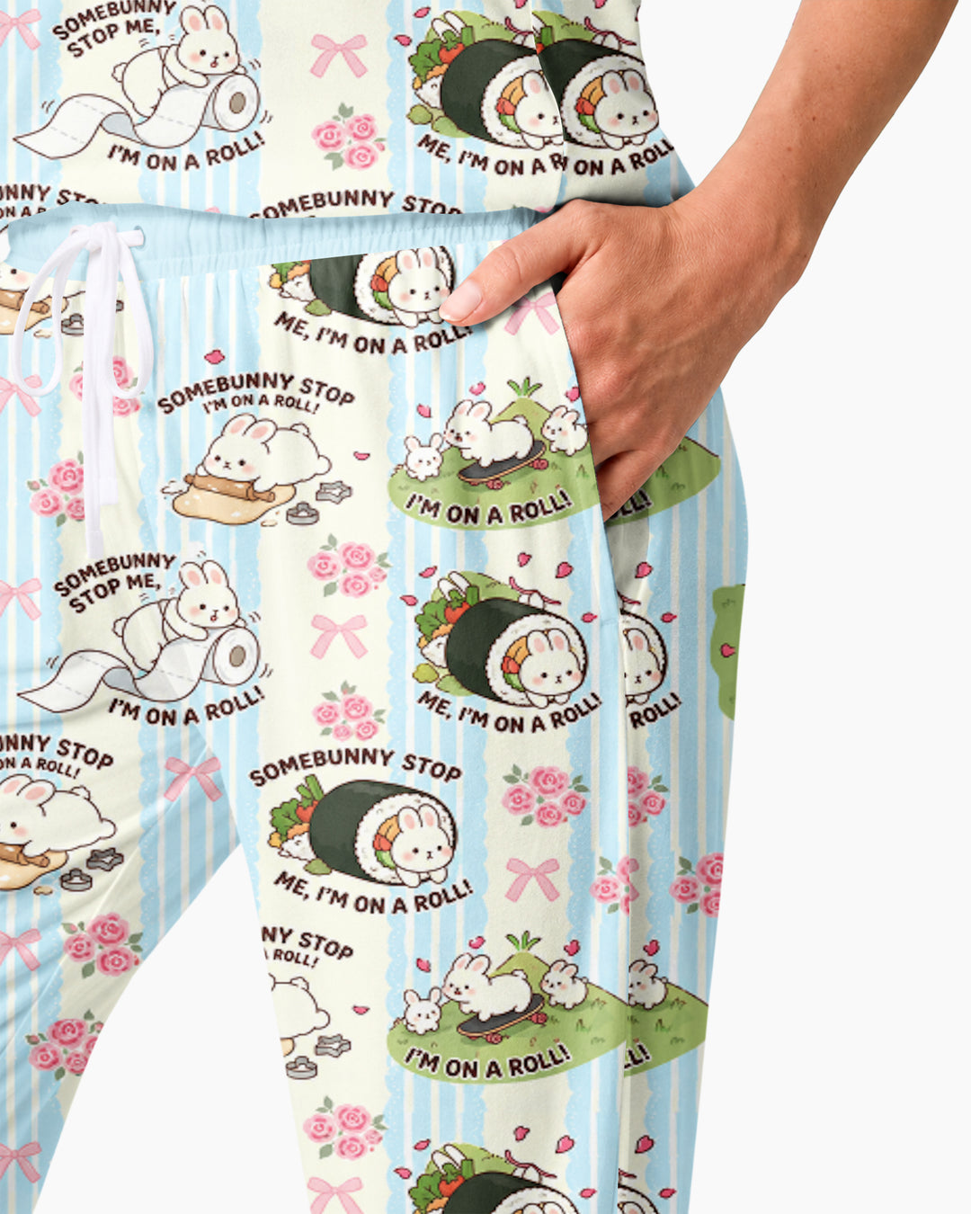 Bunny On A Roll Bamboo Women Pajama Set
