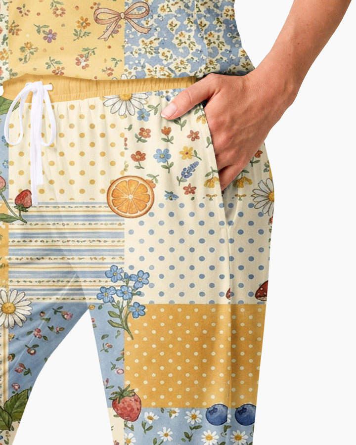 Lavender Orange Jam Bamboo Women Pajama Set