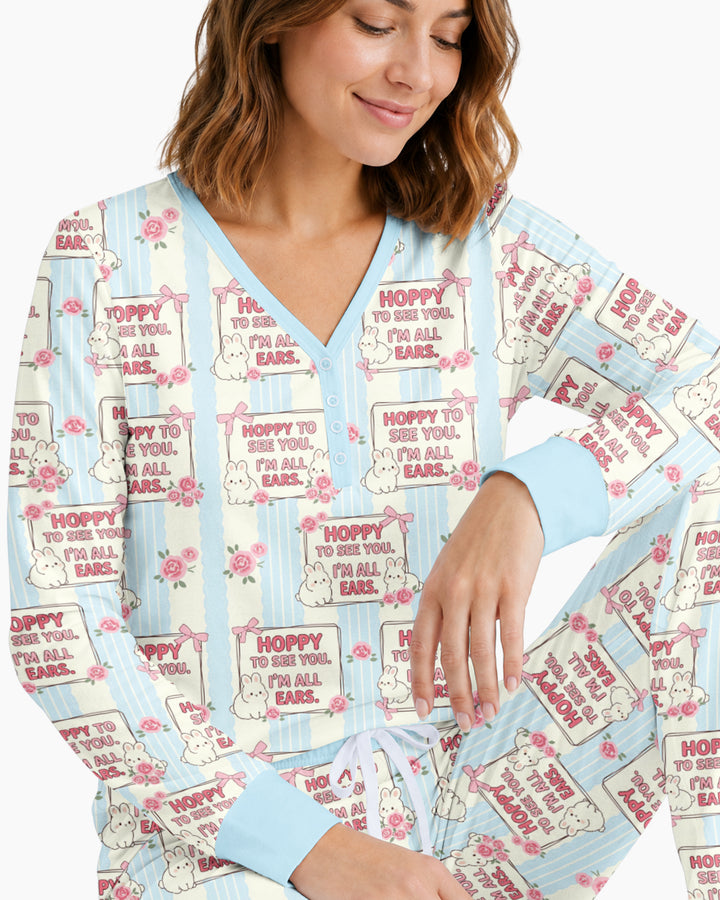 Hoppy To See You Bamboo Women Pajama Set