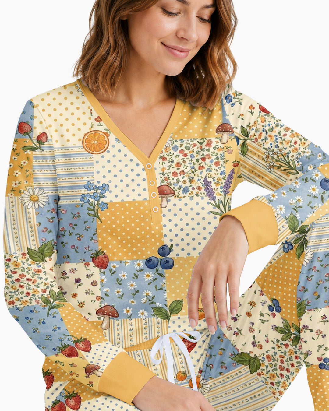 Lavender Orange Jam Bamboo Women Pajama Set