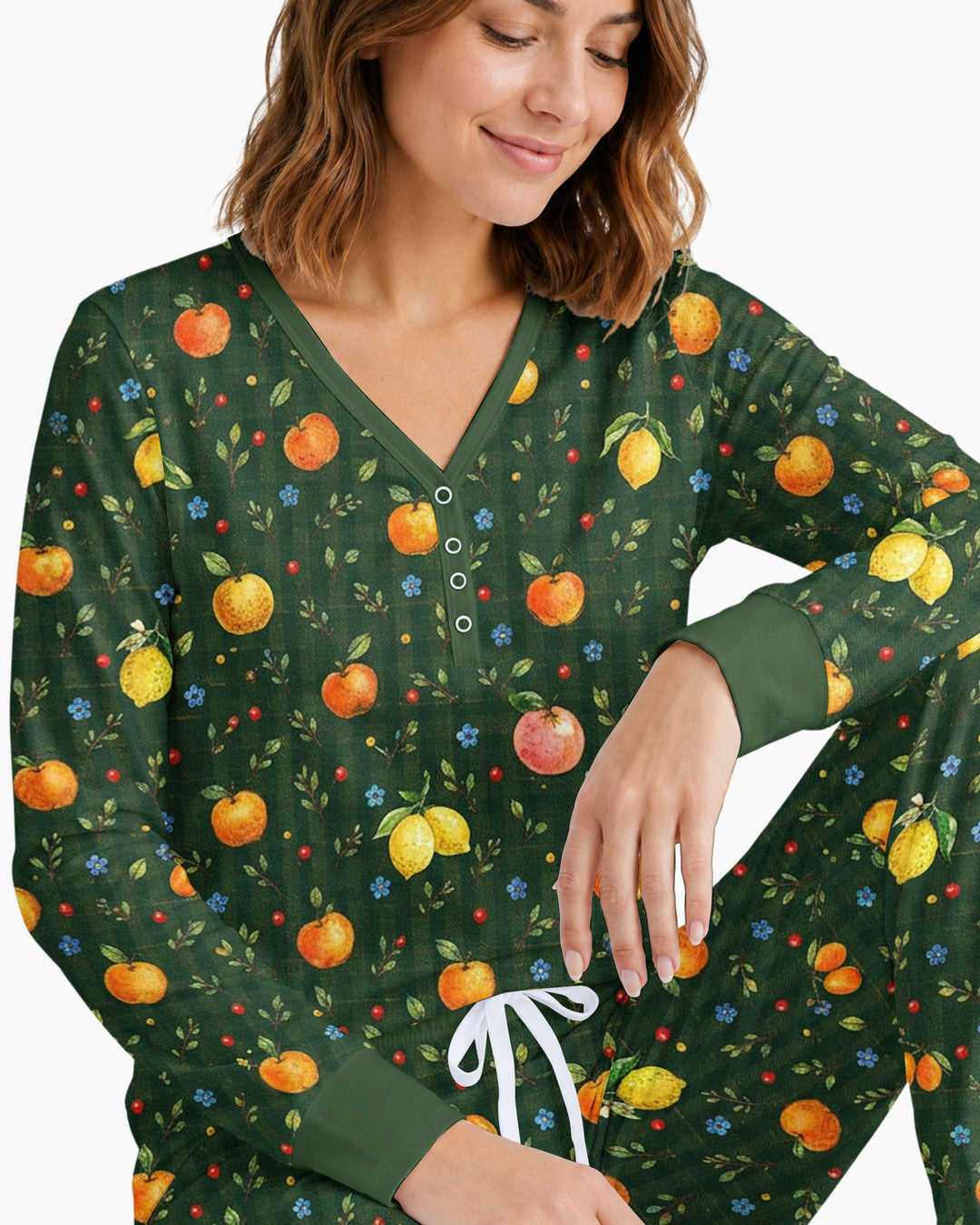 Forest Orange Bamboo Women Pajama Set