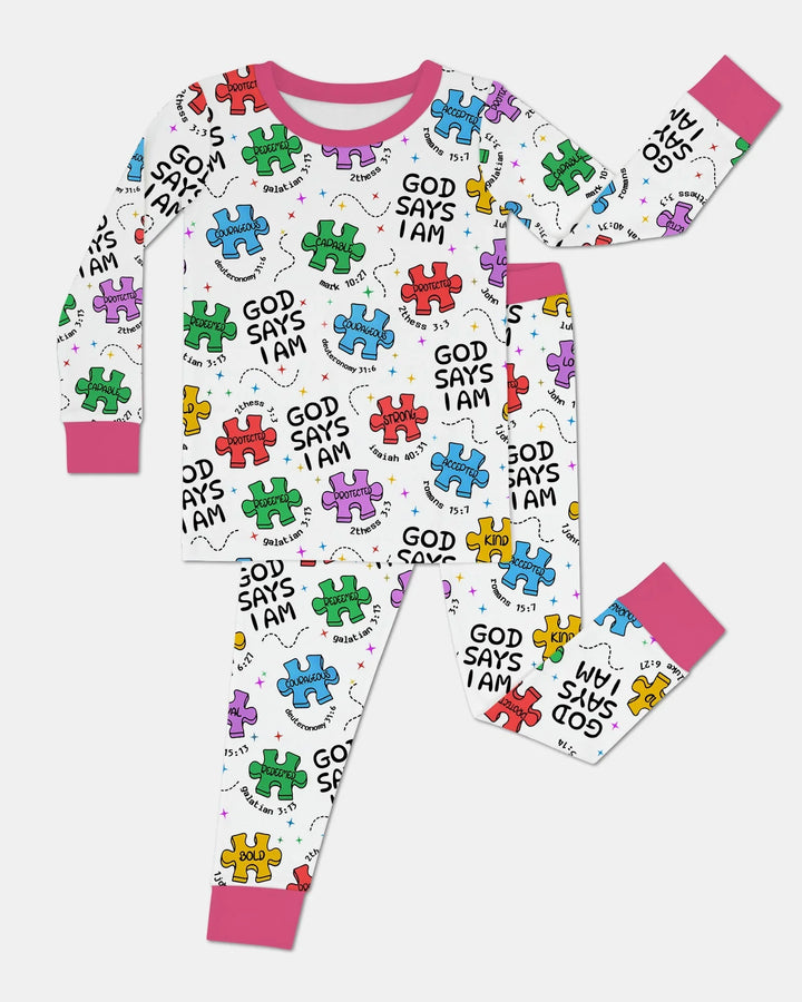 All Pieces Belong Bamboo Two Piece Long Sleeve Pajama Set
