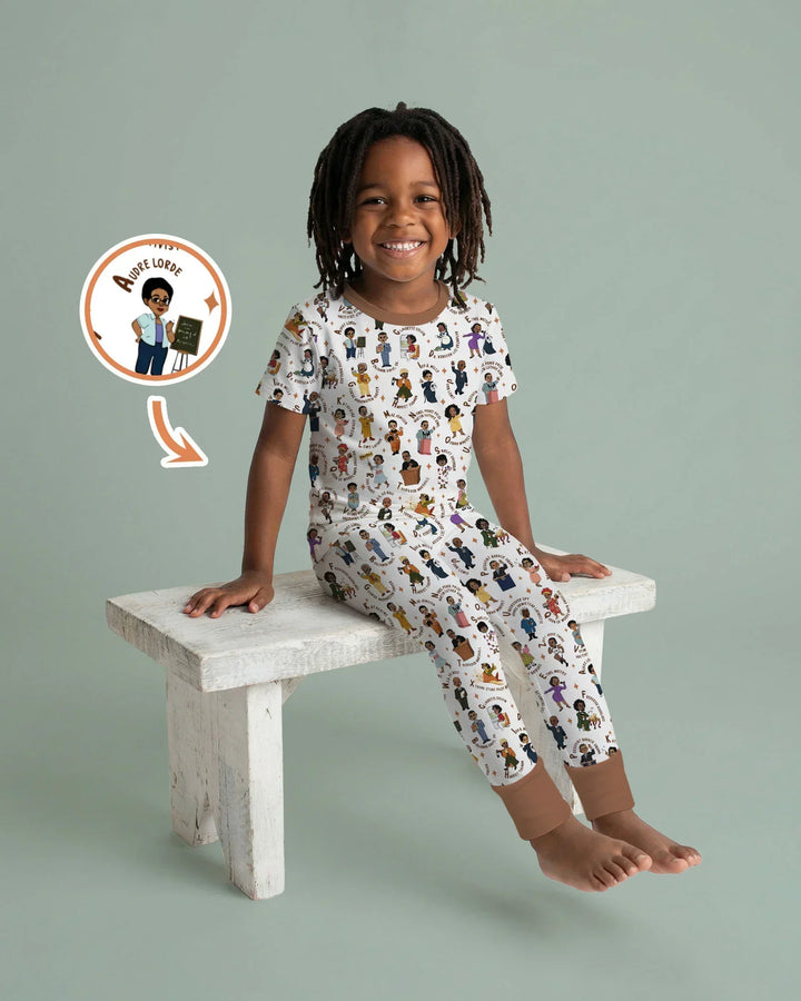 Black Legacy ABCs Family Matching Bamboo Two Piece Short Sleeve Pajama Set
