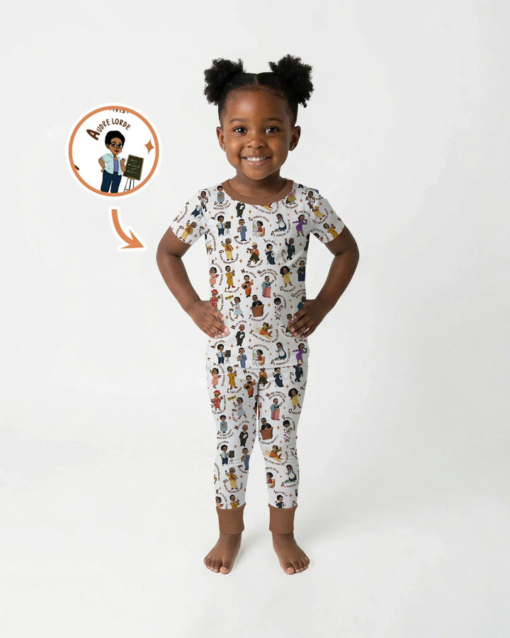 Black Legacy ABCs Family Matching Bamboo Two Piece Short Sleeve Pajama Set