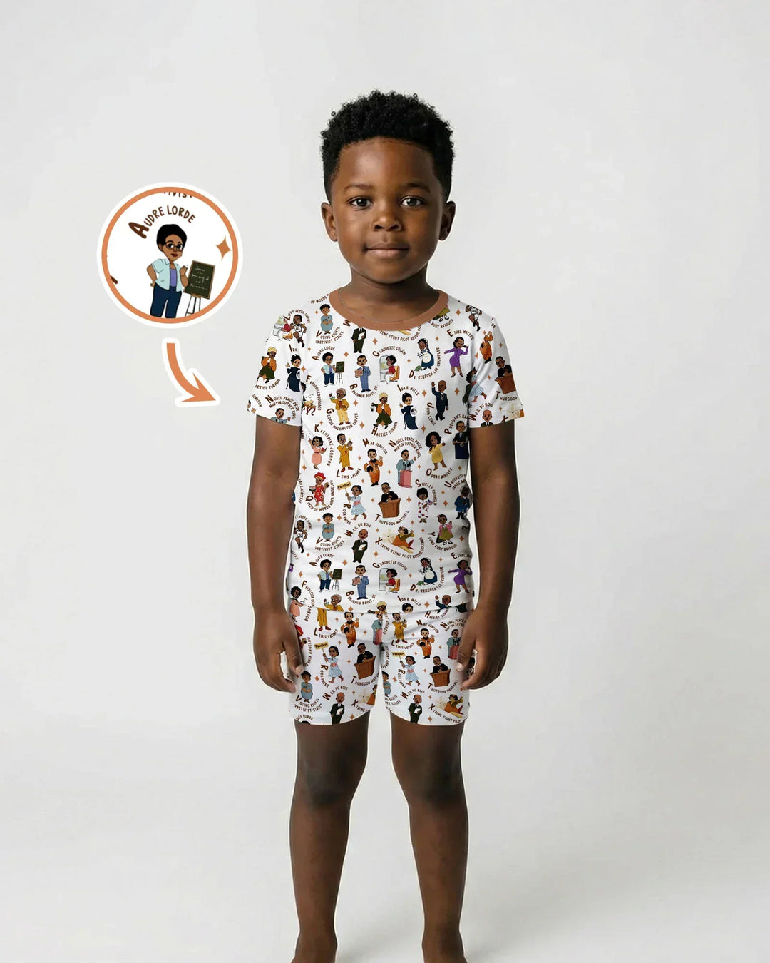 Black Legacy ABCs Family Matching Bamboo Two Piece Short Sleeve Shorts Pajama Set