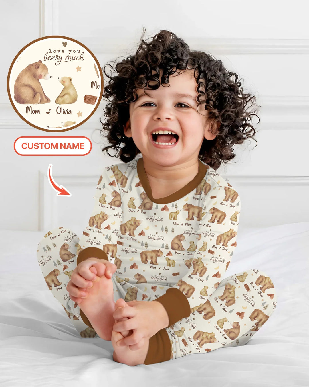 Love You Beary Much Mommy & Me Matching Bamboo Two Piece Long Sleeve Pajama Set