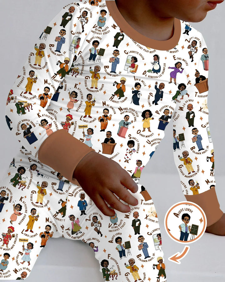 Black Legacy ABCs Family Matching Bamboo Two Piece Long Sleeve Pajama Set